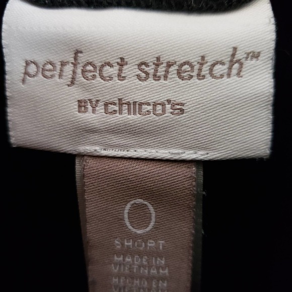Chicos Perfect Stretch Pants Womens Size 0 Flat Front Straight Leg Black - Picture 7 of 7